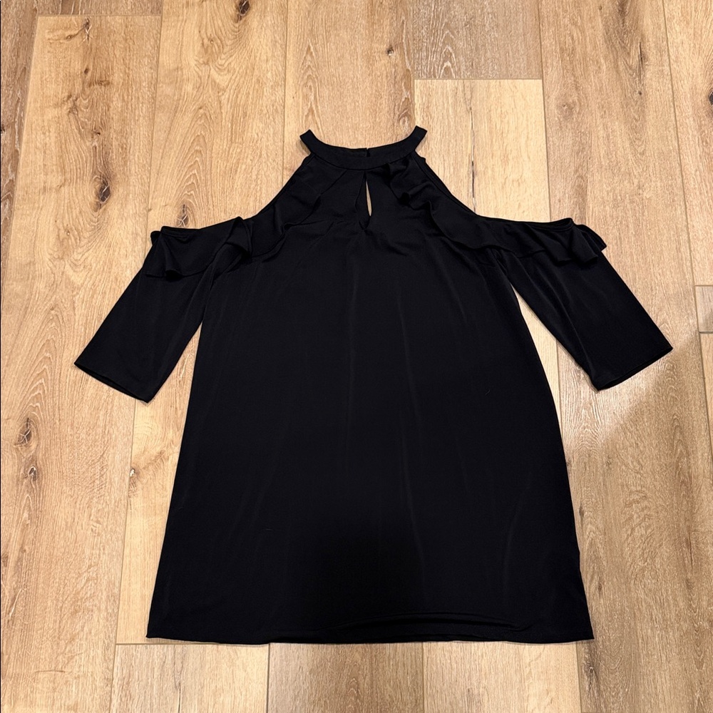 Jennifer Lopez Black Cold Shoulder Dress